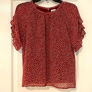 EUC Madewell Memento floral flutter sleeve blouse. XS